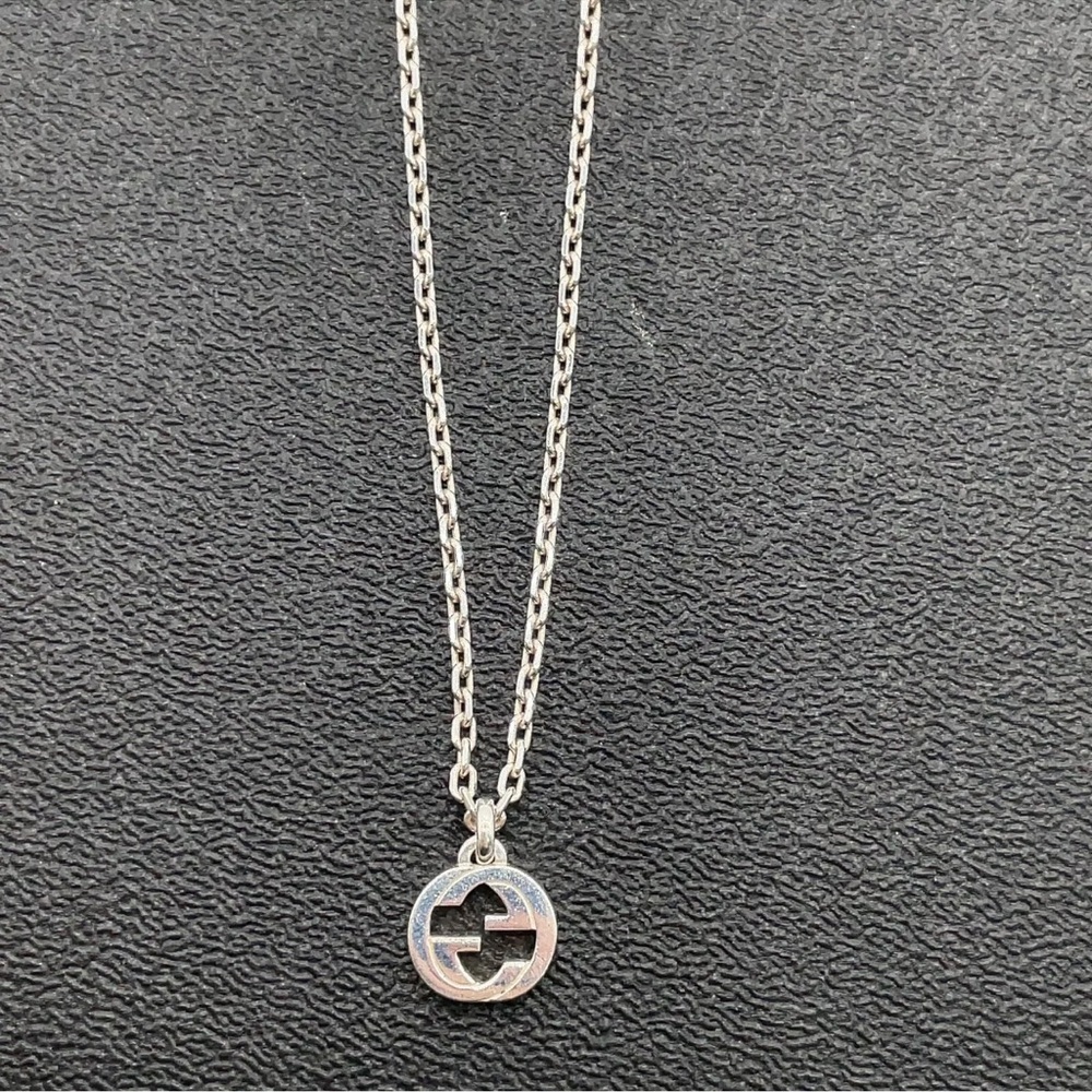 Auth Gucci Interlocking Double G Silver Ag925 Nec… - image 4